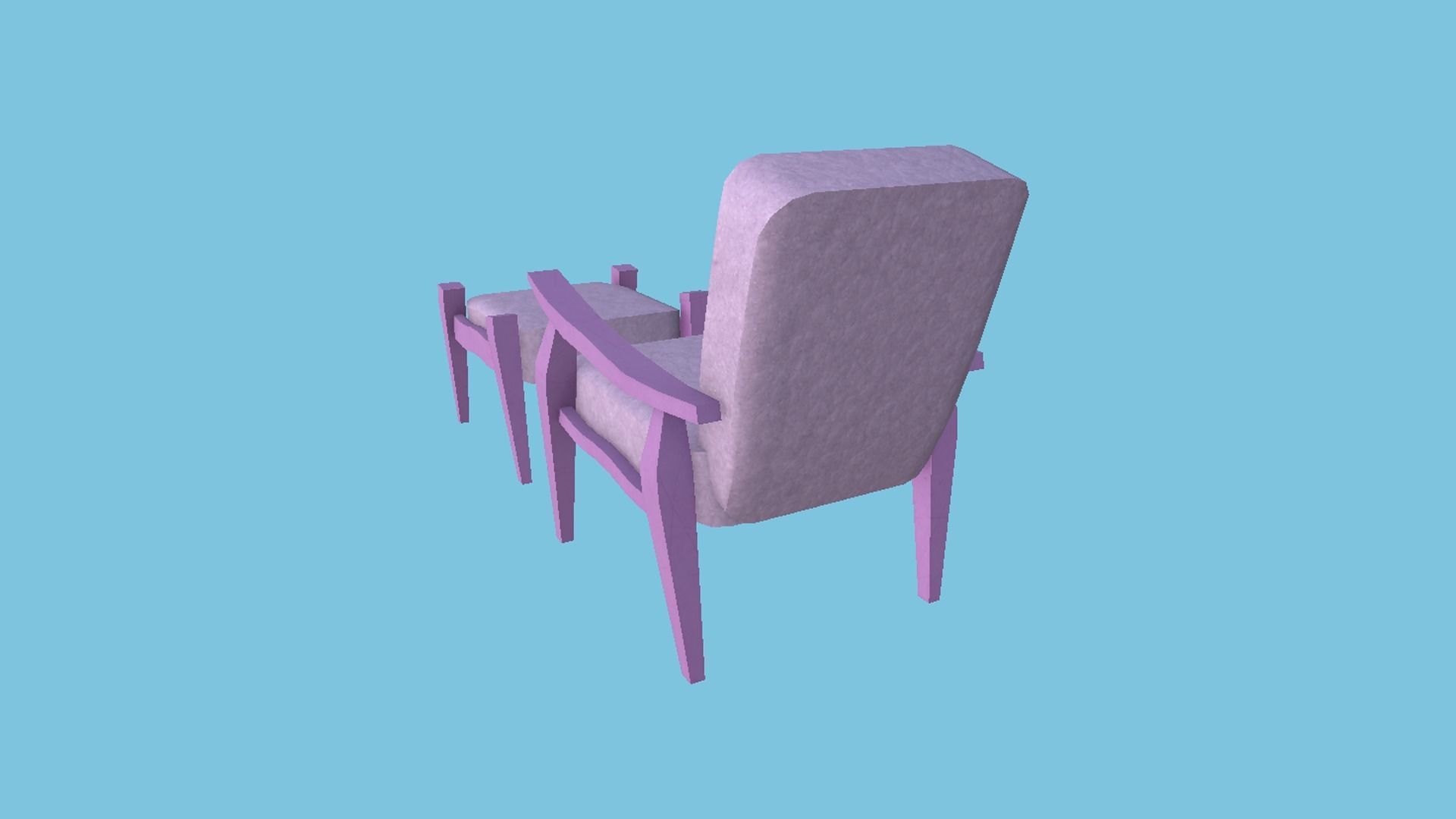 Pink Beauty Armchair - Furniture Interior Design Low-poly 3D model_1