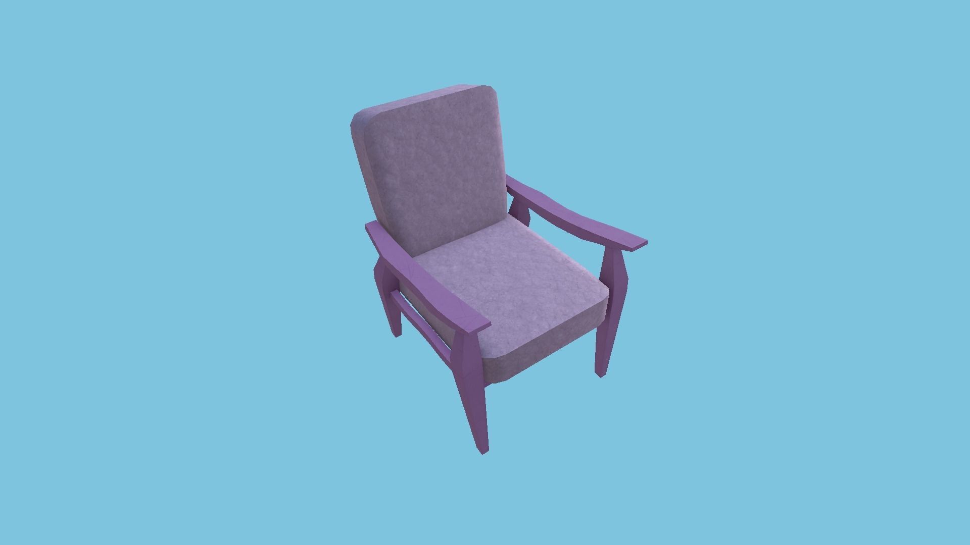 Pink Beauty Armchair - Furniture Interior Design Low-poly 3D model_4