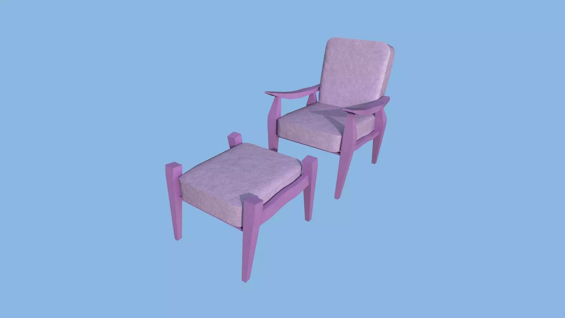 Pink Beauty Armchair - Furniture Interior Design Low-poly 3D model_0
