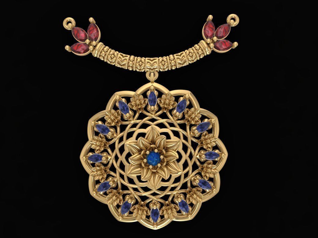 pendant Flower 3D print model_11