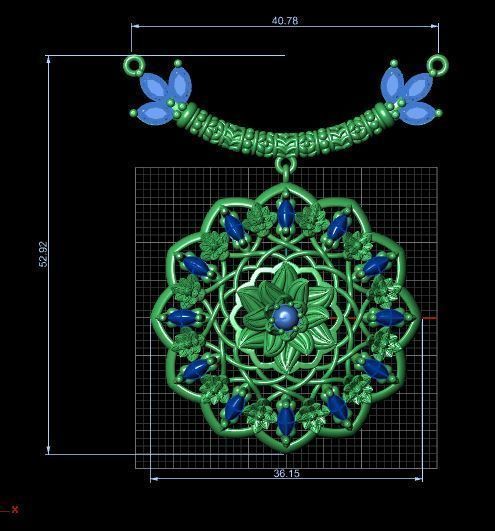 pendant Flower 3D print model_15