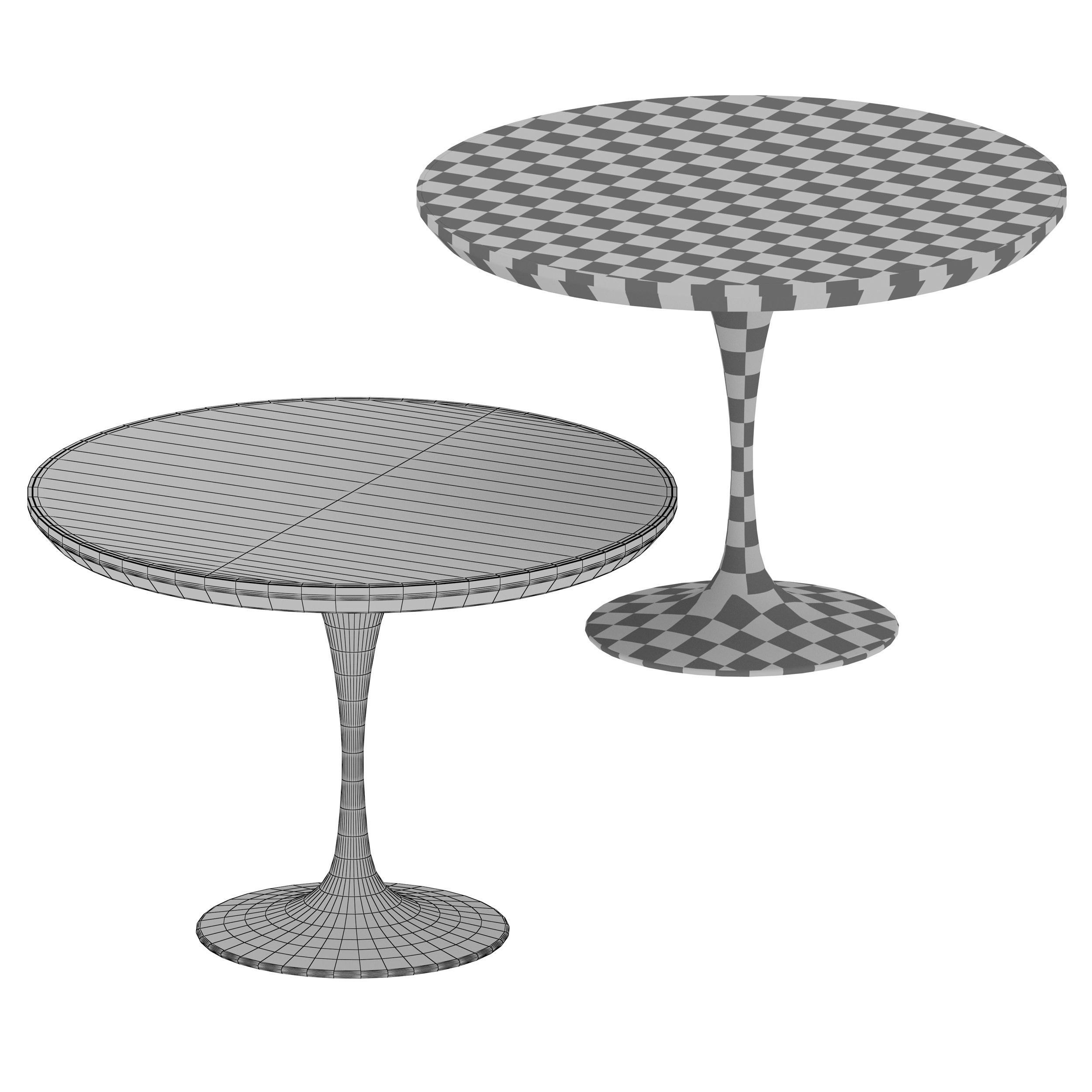 Penn Patchwork Bronze 42 Pedestal Base Dining Table 3D model_10