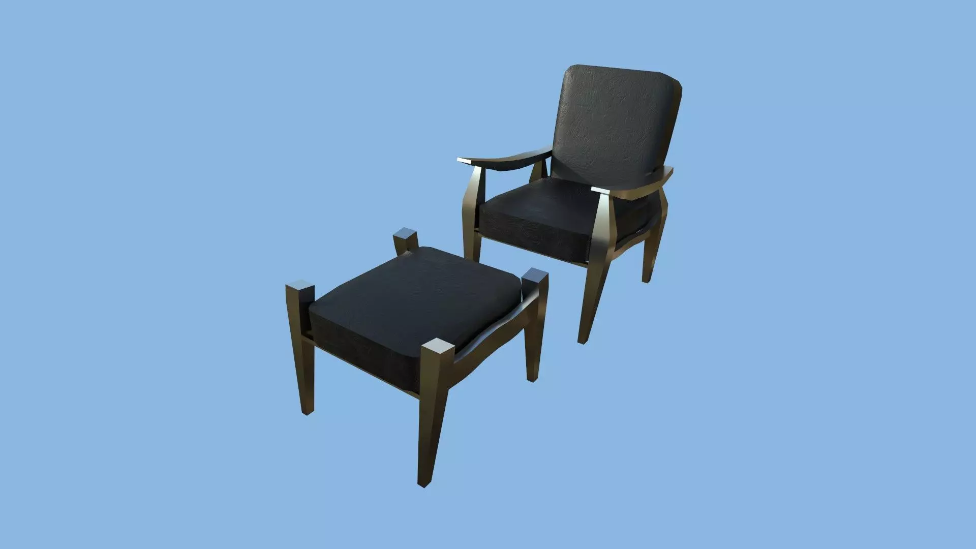 Black Aluminum Armchair - Furniture Interior Design Low-poly 3D model_0