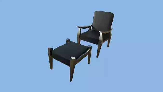 Black Aluminum Armchair - Furniture Interior Design Low-poly 3D model