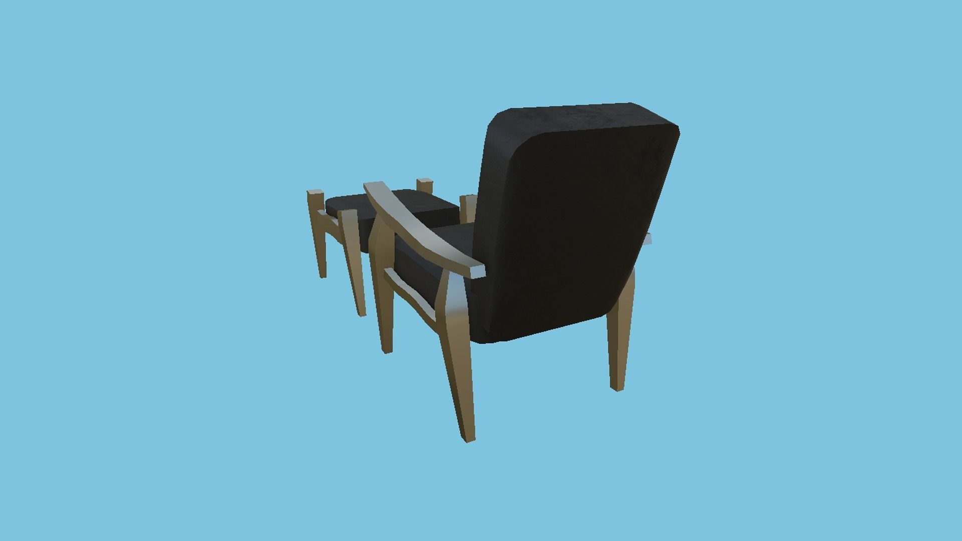 Black Aluminum Armchair - Furniture Interior Design Low-poly 3D model_3