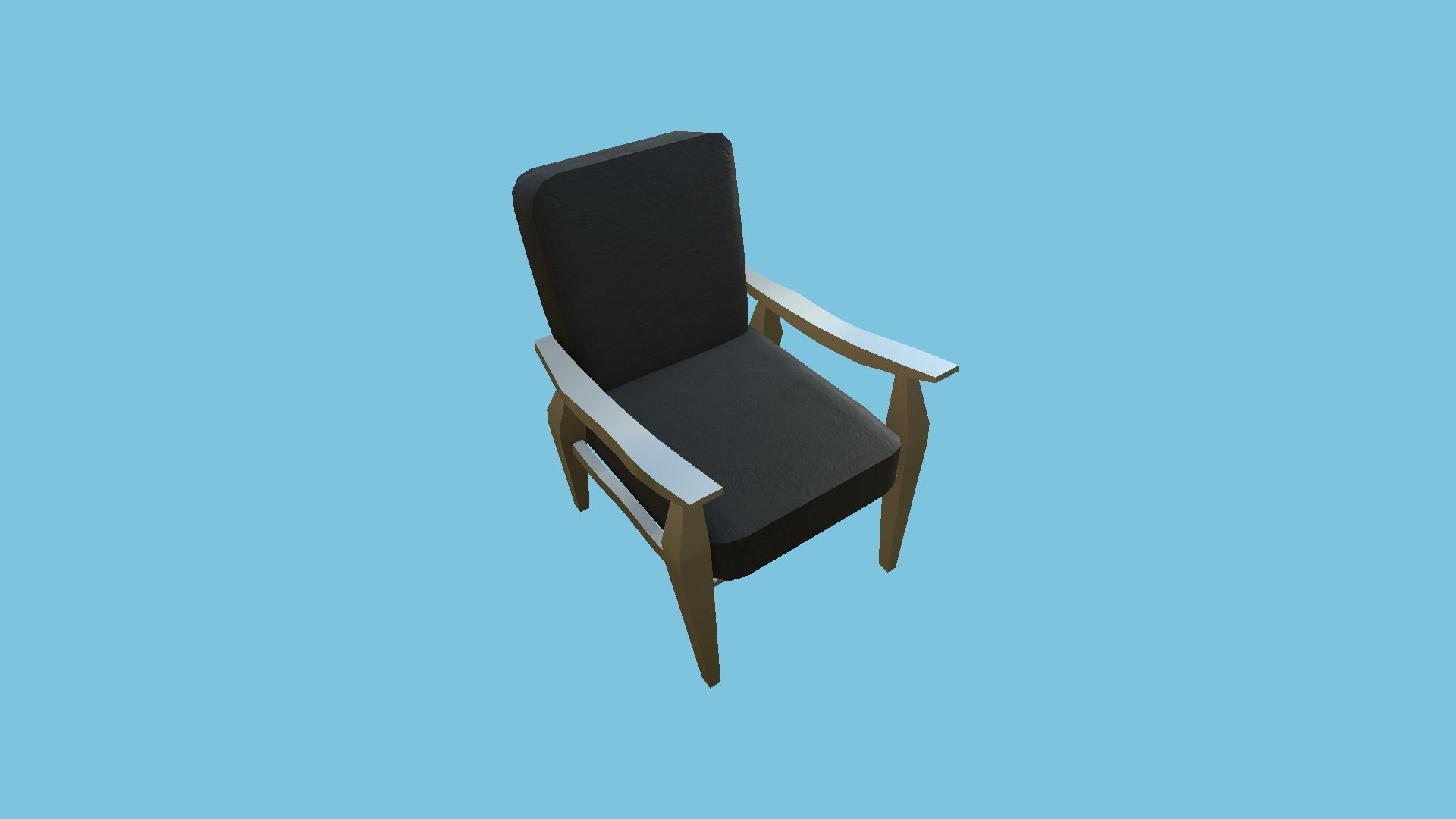 Black Aluminum Armchair - Furniture Interior Design Low-poly 3D model_4