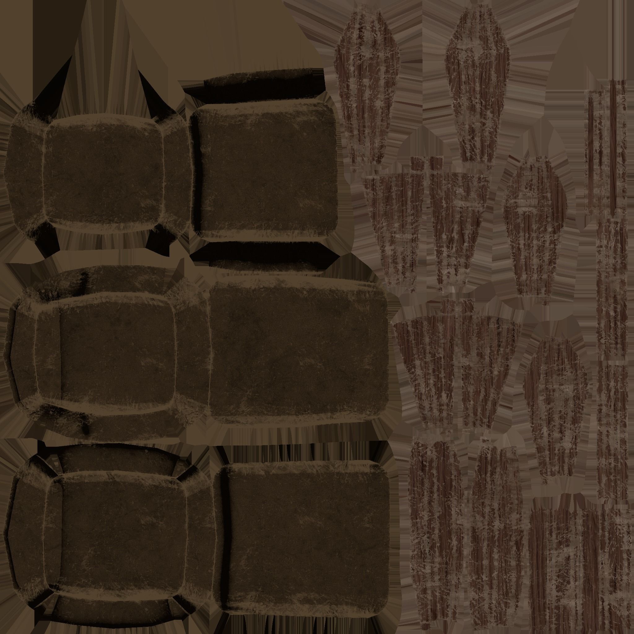 Rust Leather Armchair - Furniture Interior Design Low-poly 3D model_11