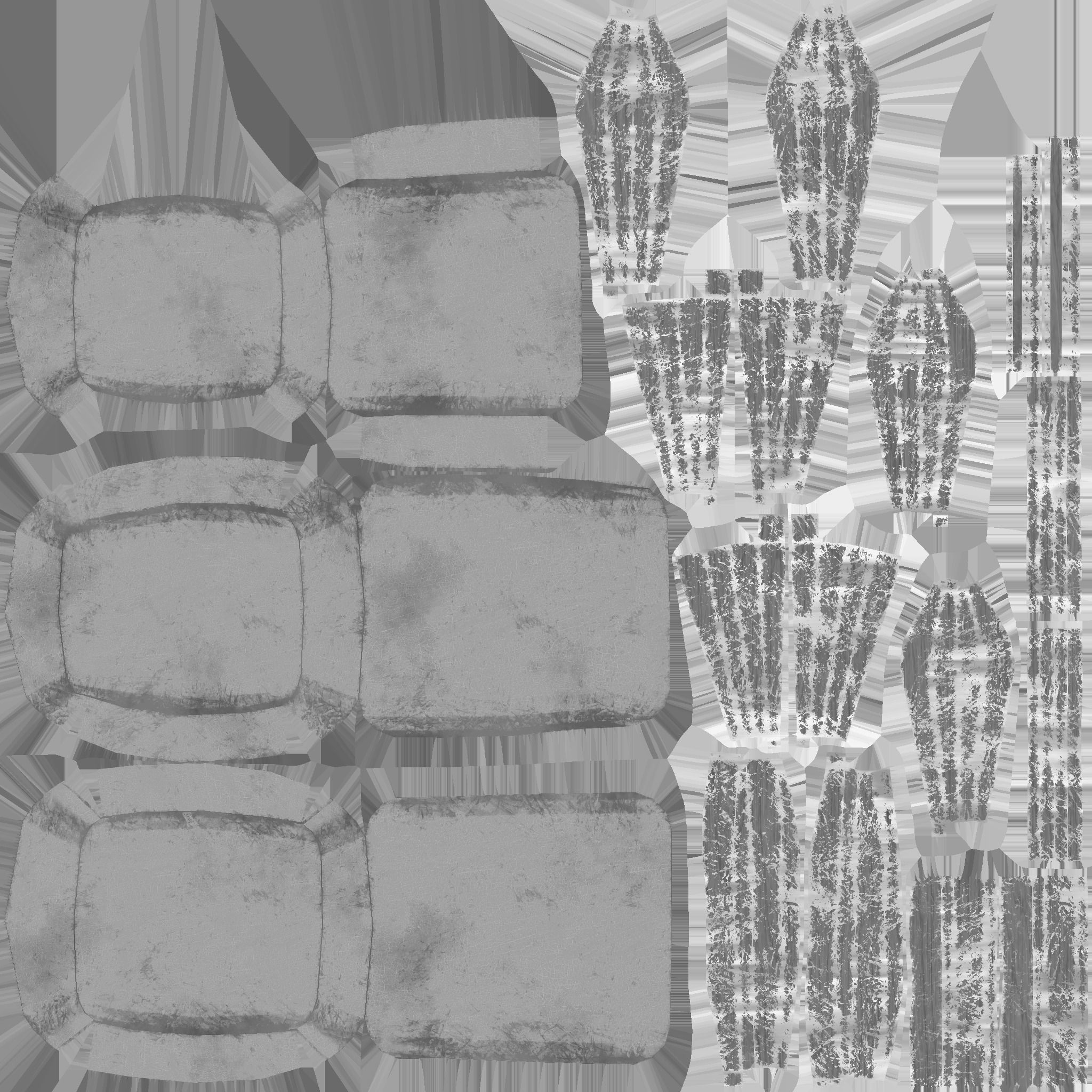 Rust Leather Armchair - Furniture Interior Design Low-poly 3D model_15