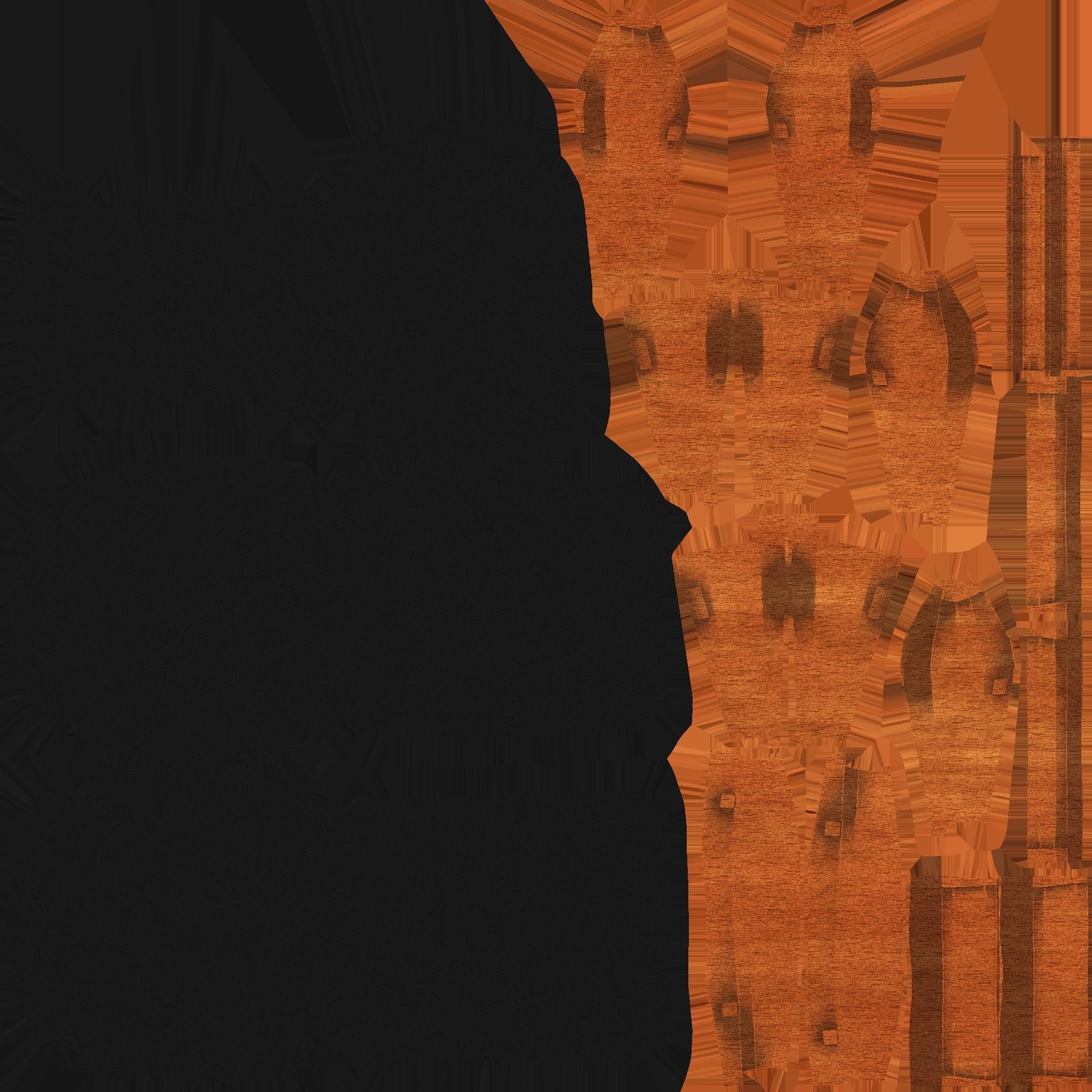 Black Wood Armchair - Furniture Interior Design Low-poly 3D model_11