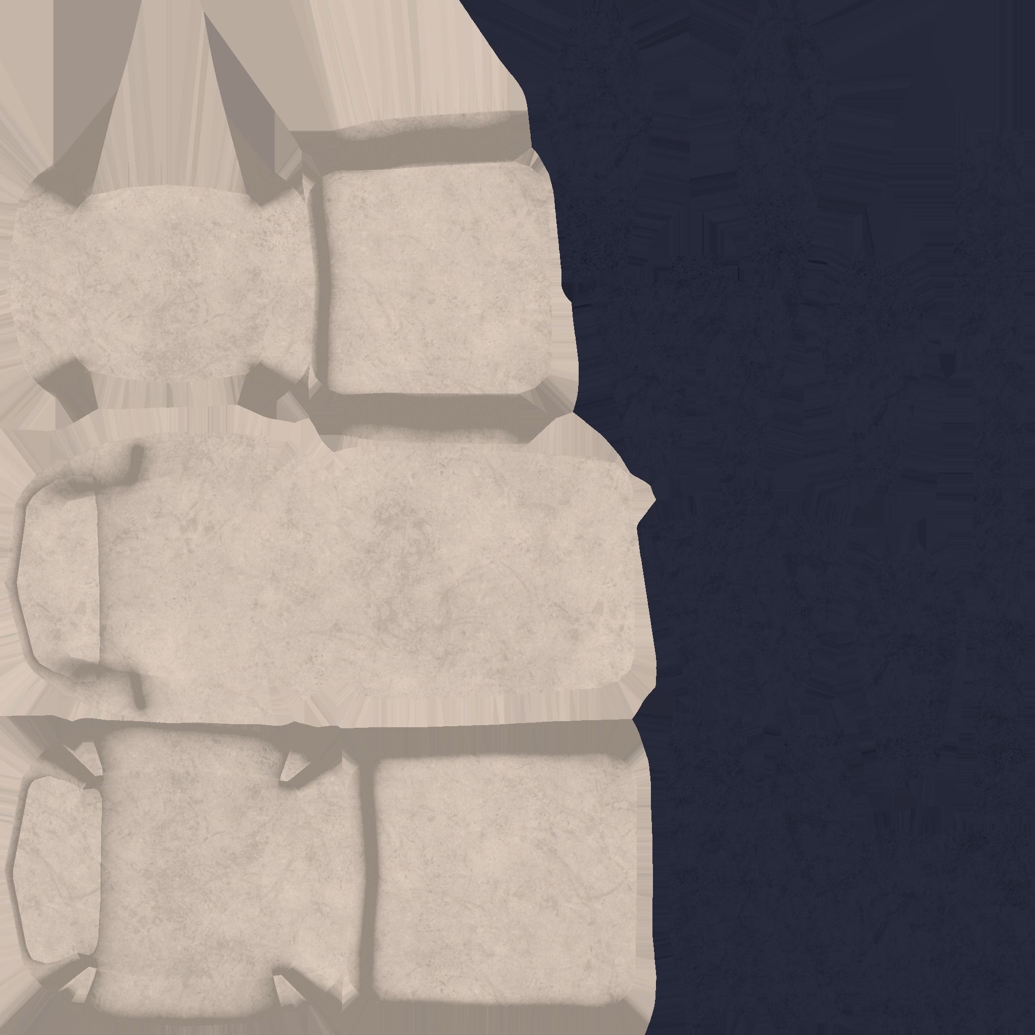 White Blue Armchair - Furniture Interior Design Low-poly 3D model_11