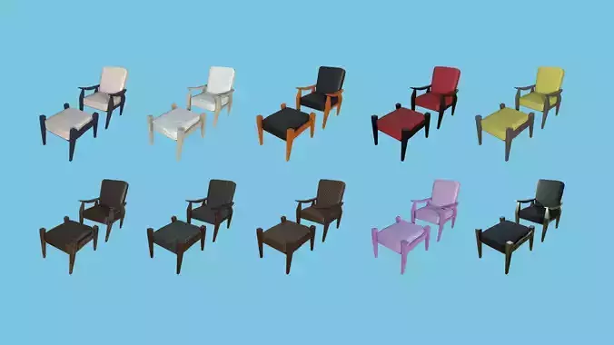 Armchair Collection Asset - Furniture Interior Design 