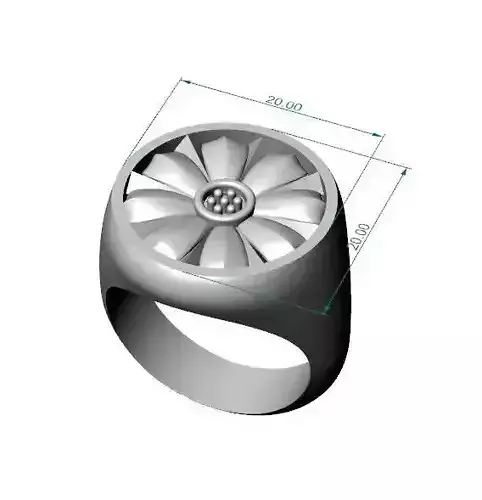 Traditional  Mandala Flower Design Signet Ring