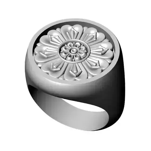 Traditional Accessory Lotus Flower Signet Ring Lotus Mandala