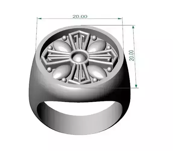 Christian Orthodox Cross Traditional Accessory Lotus Signet Ring