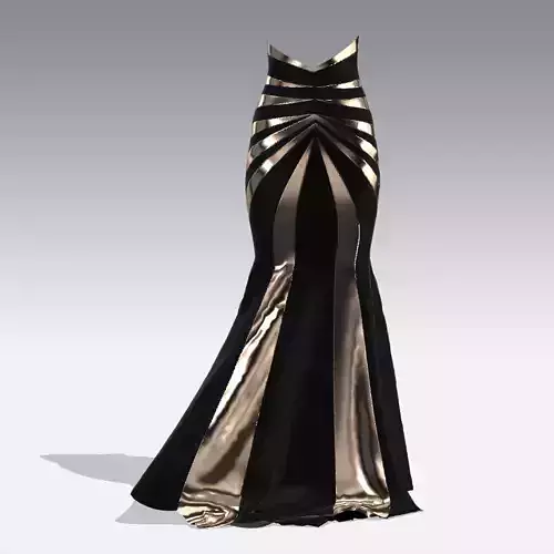 SKIRT gold evening gown
