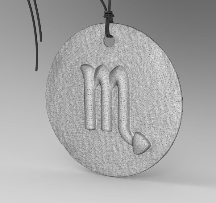 Zodiac Coin Scorpio 3D print model_29