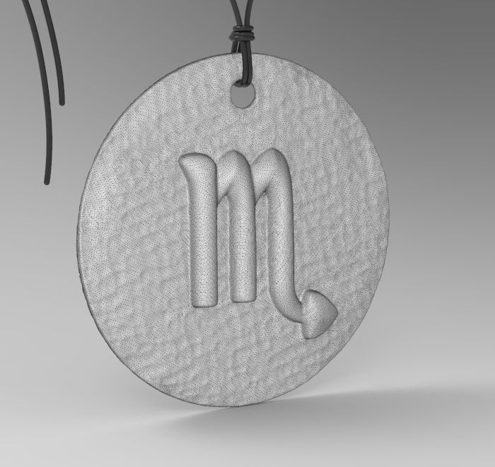 Zodiac Coin Scorpio 3D print model_26