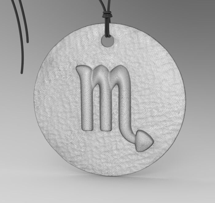 Zodiac Coin Scorpio 3D print model_28