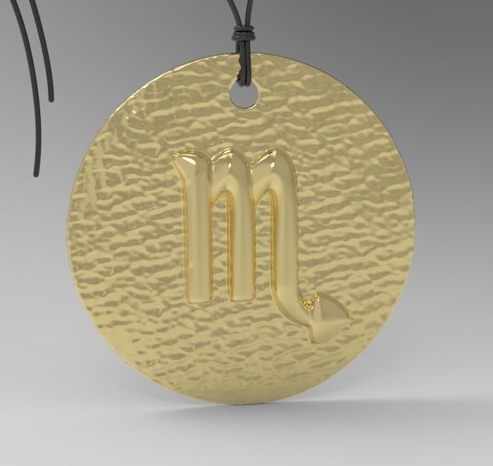 Zodiac Coin Scorpio 3D print model_8