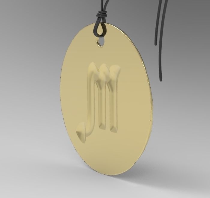 Zodiac Coin Scorpio 3D print model_2