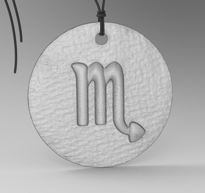 Zodiac Coin Scorpio 3D print model_27