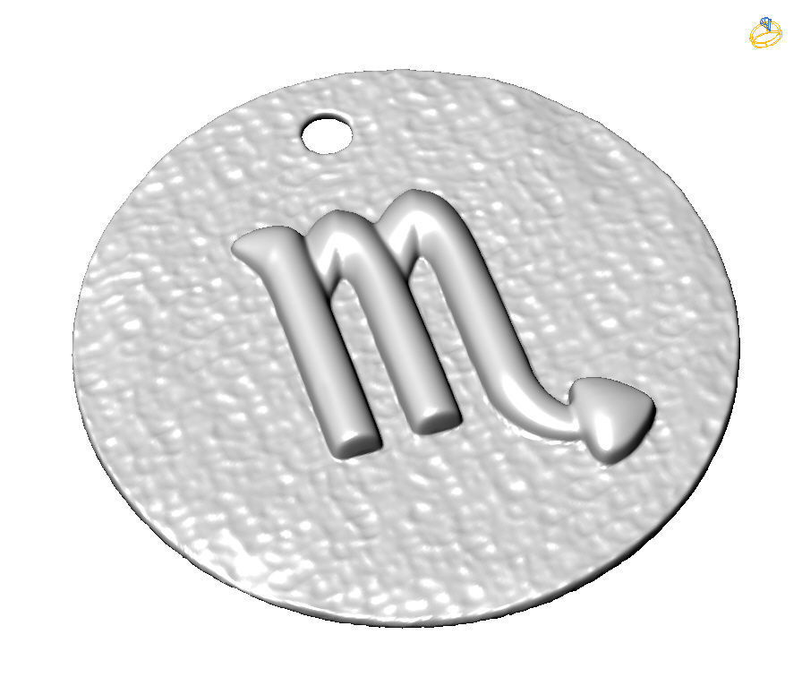 Zodiac Coin Scorpio 3D print model_1