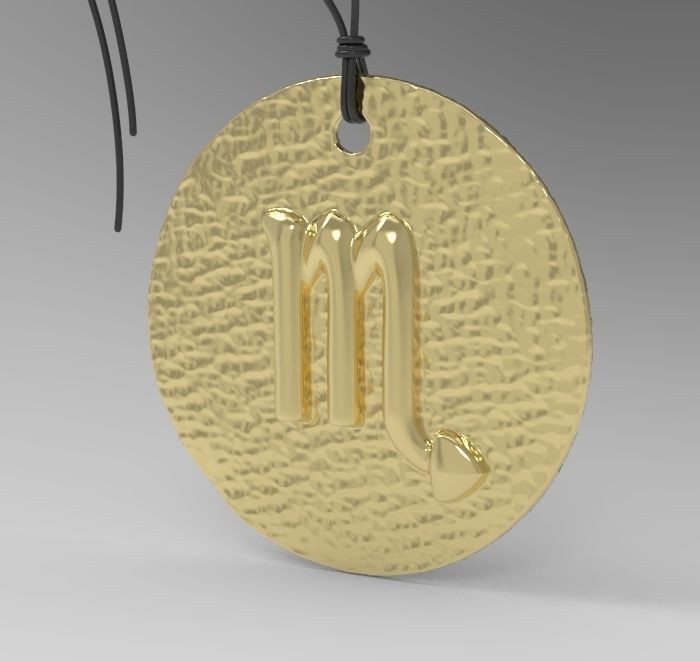 Zodiac Coin Scorpio 3D print model_9