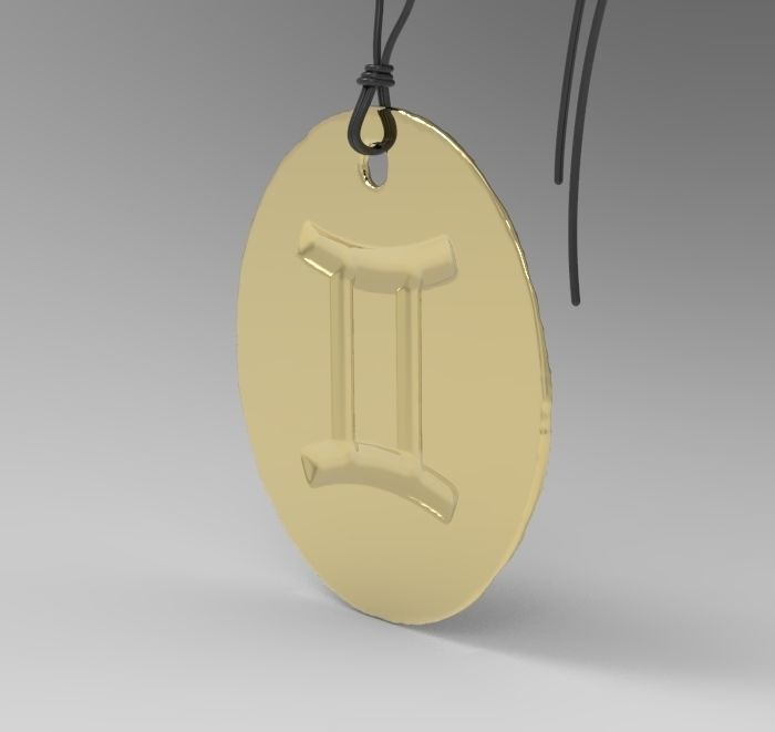 Zodiac Coin Gemini 3D print model_7