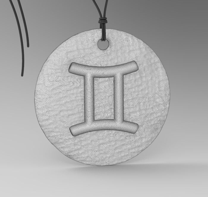 Zodiac Coin Gemini 3D print model_27