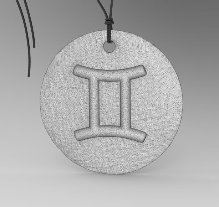 Zodiac Coin Gemini 3D print model_28