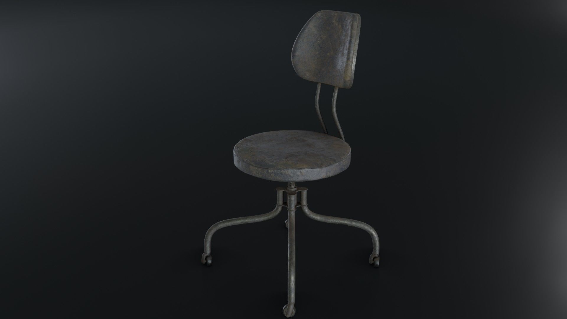 Old Dirty Office Chair 05 Low-poly 3D model_2