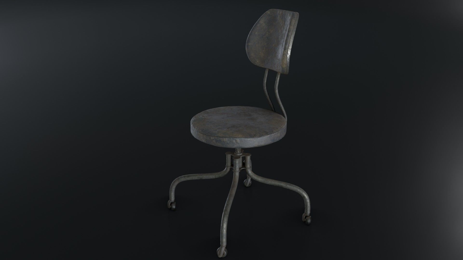 Old Dirty Office Chair 05 Low-poly 3D model_3