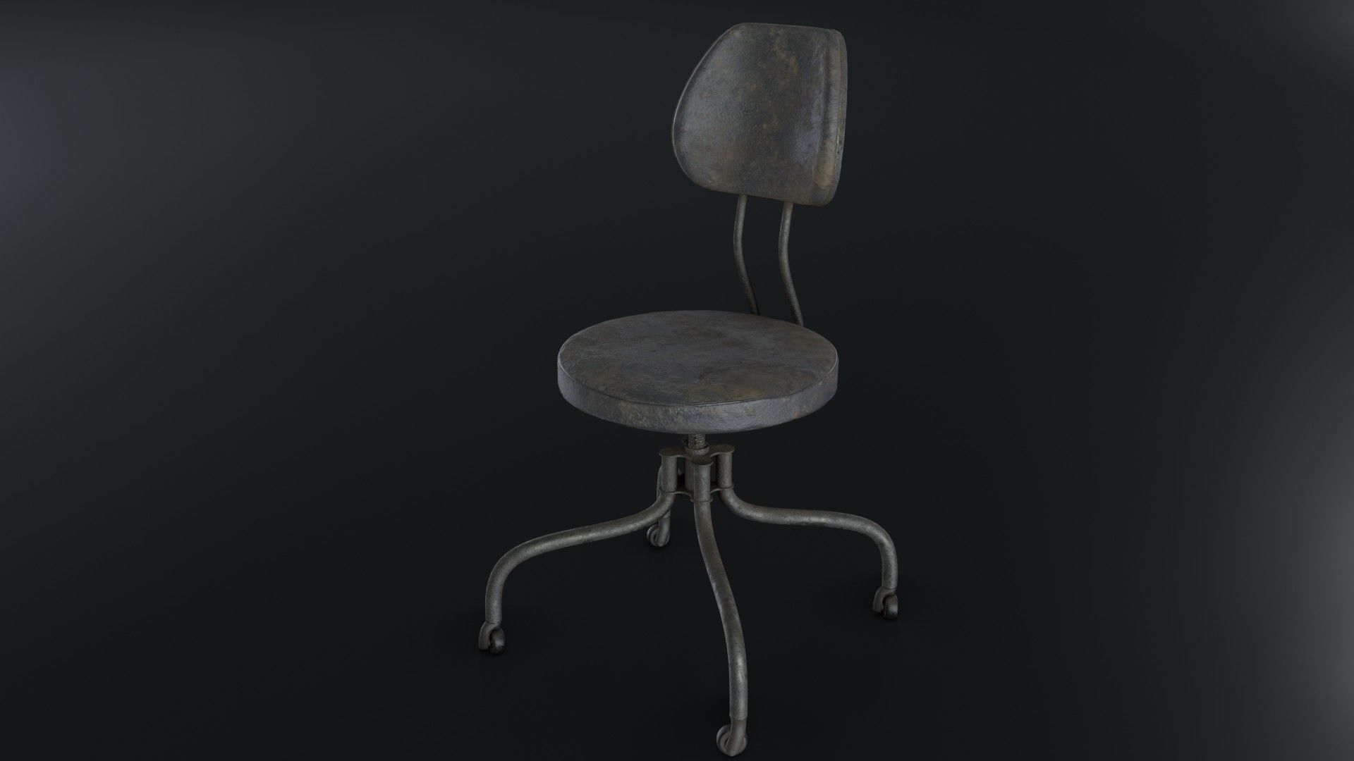 Old Dirty Office Chair 05 Low-poly 3D model_35