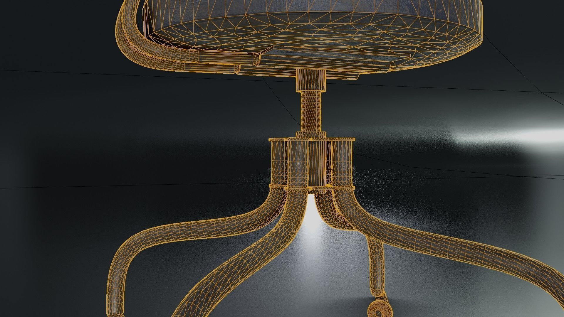 Old Dirty Office Chair 05 Low-poly 3D model_38