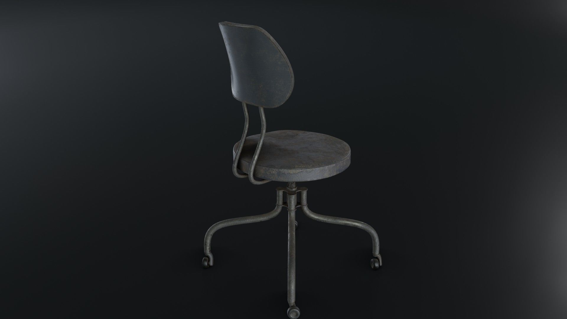 Old Dirty Office Chair 05 Low-poly 3D model_19