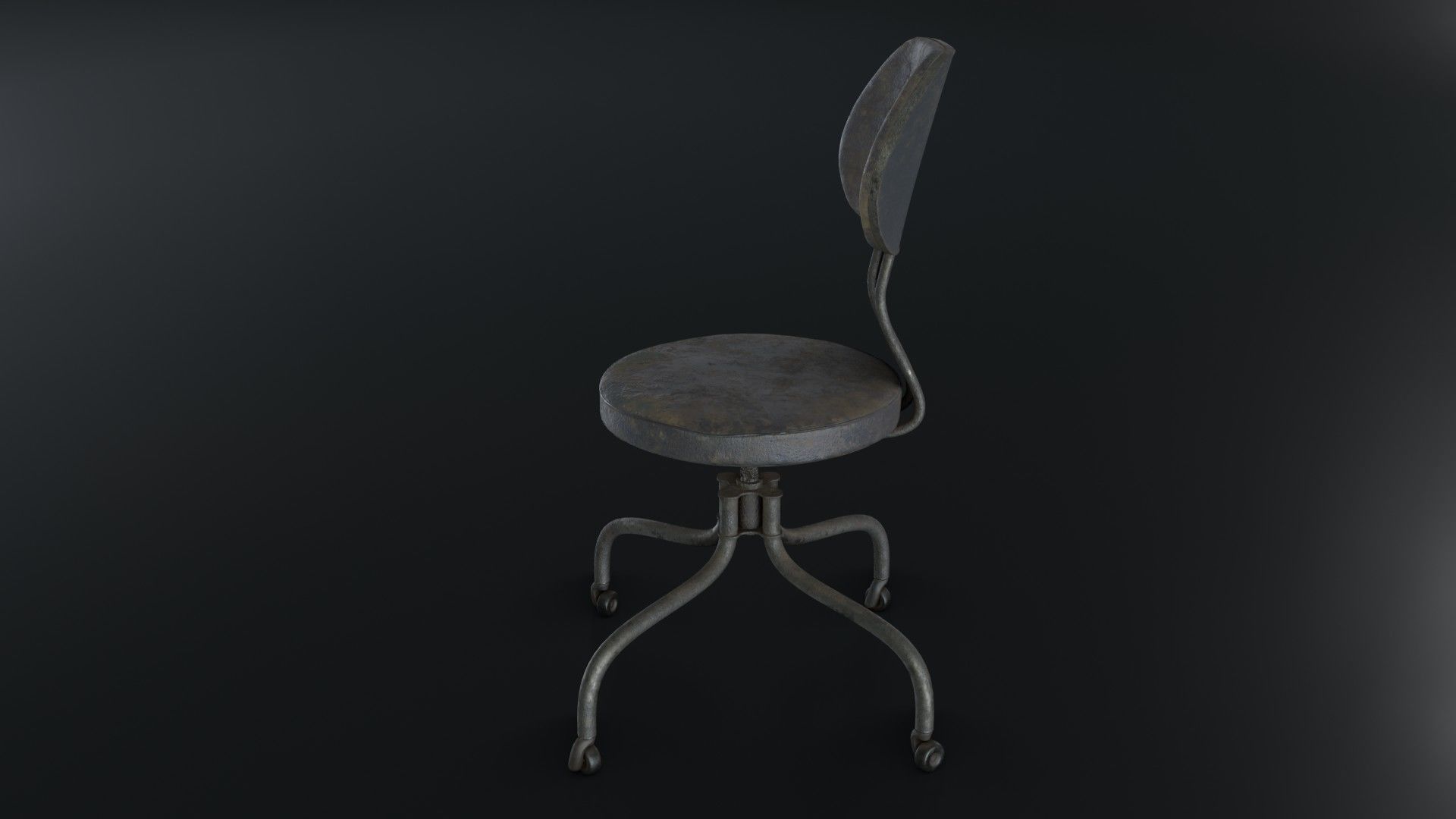 Old Dirty Office Chair 05 Low-poly 3D model_6