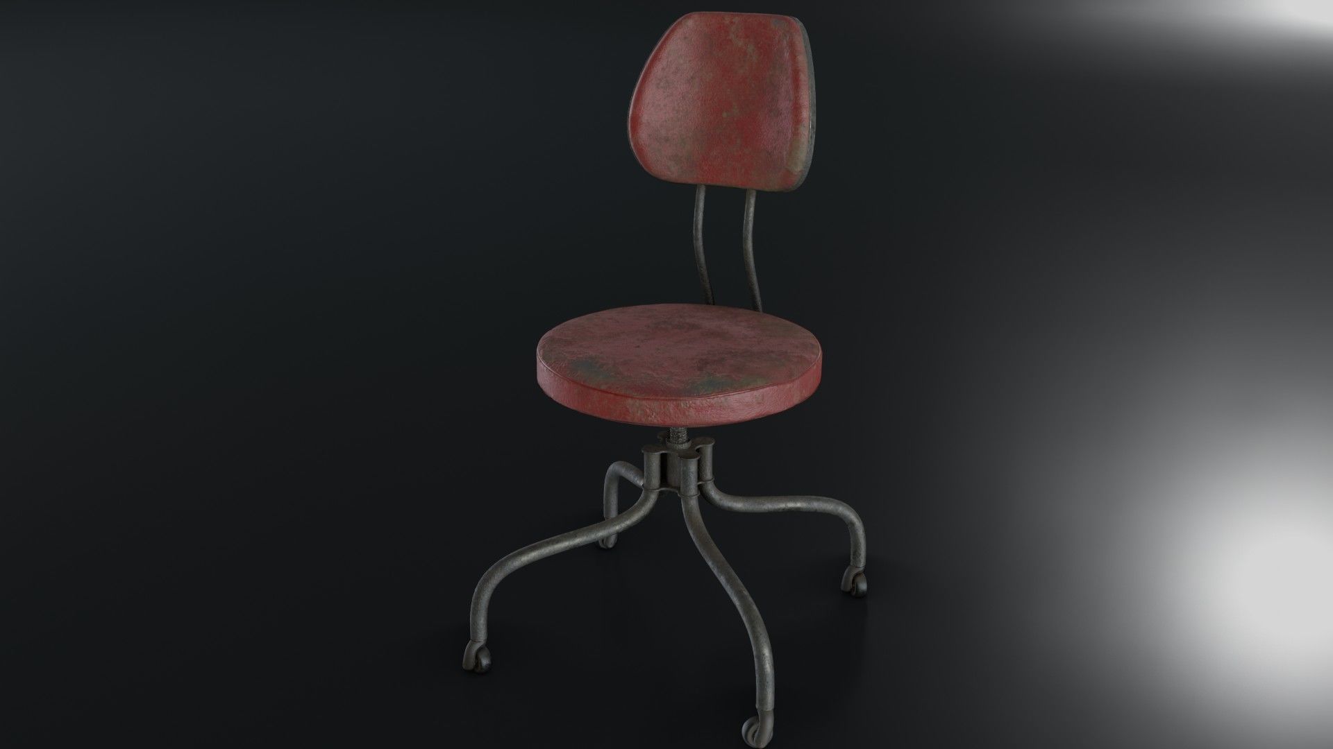 Old Dirty Office Chair 05 Low-poly 3D model_1