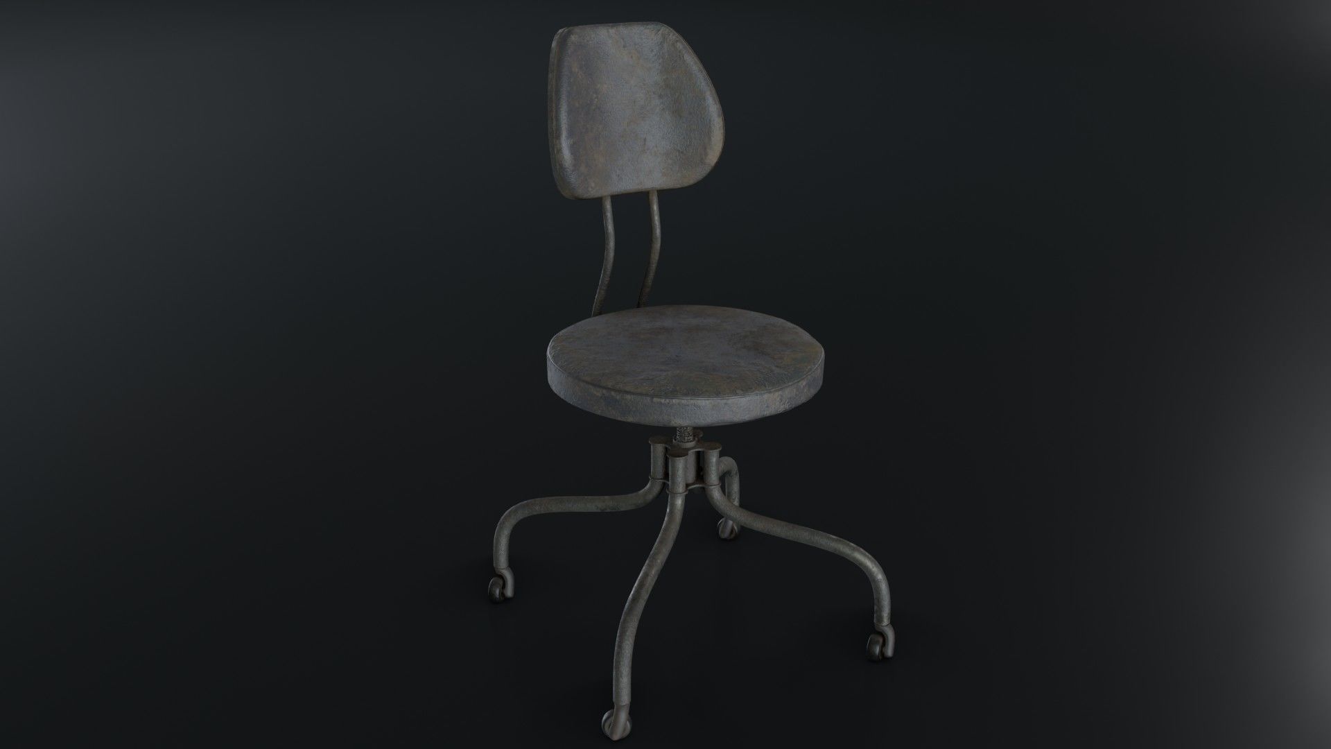 Old Dirty Office Chair 05 Low-poly 3D model_29