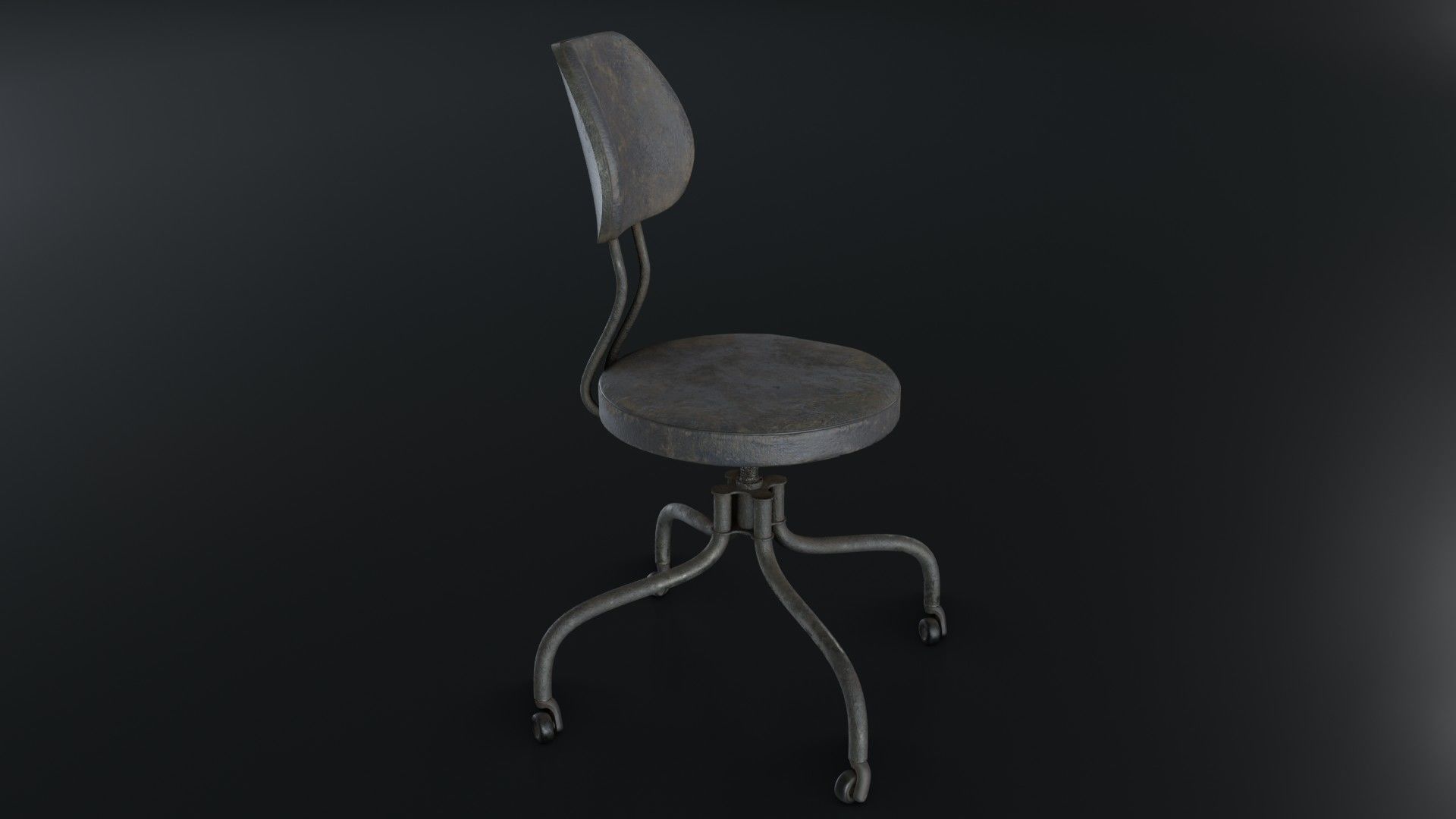 Old Dirty Office Chair 05 Low-poly 3D model_25