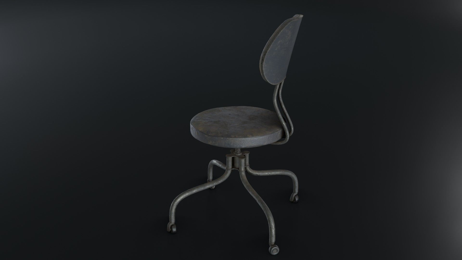 Old Dirty Office Chair 05 Low-poly 3D model_8