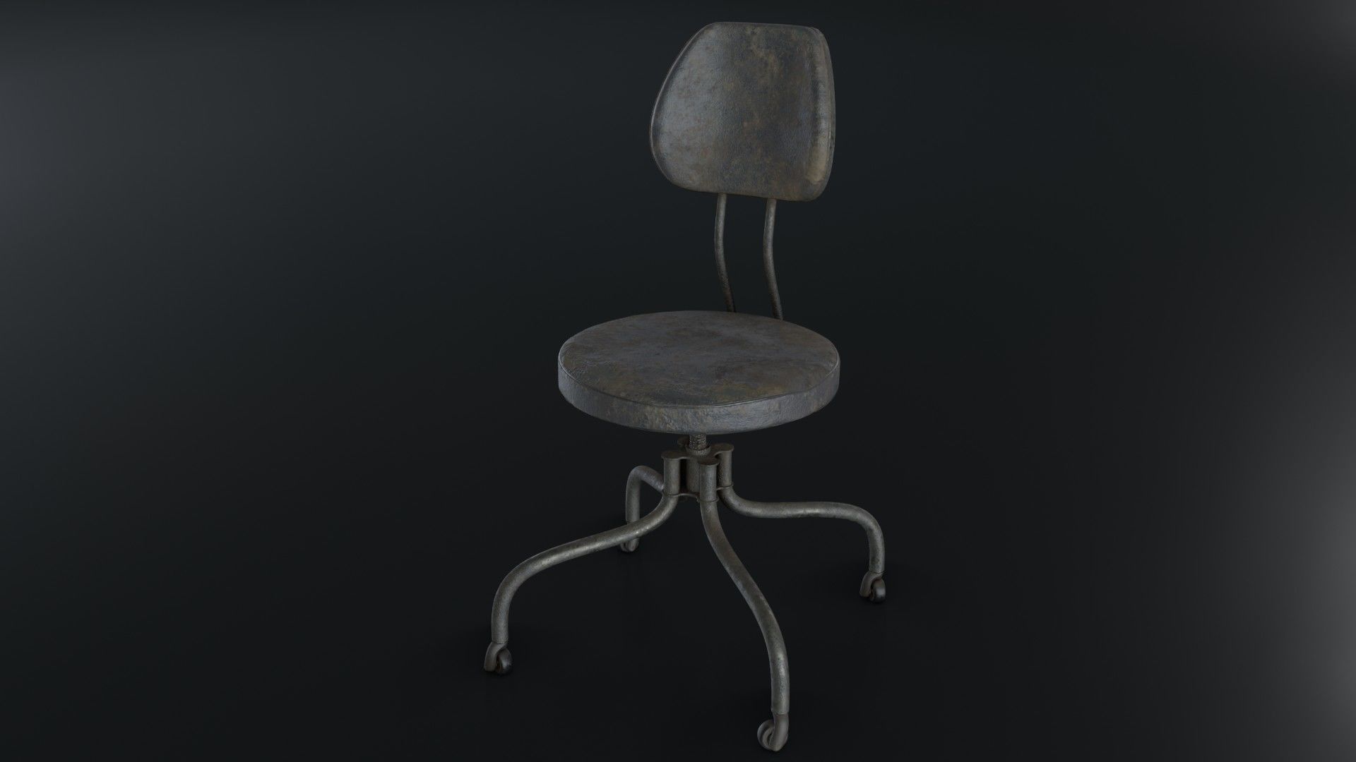 Old Dirty Office Chair 05 Low-poly 3D model_34