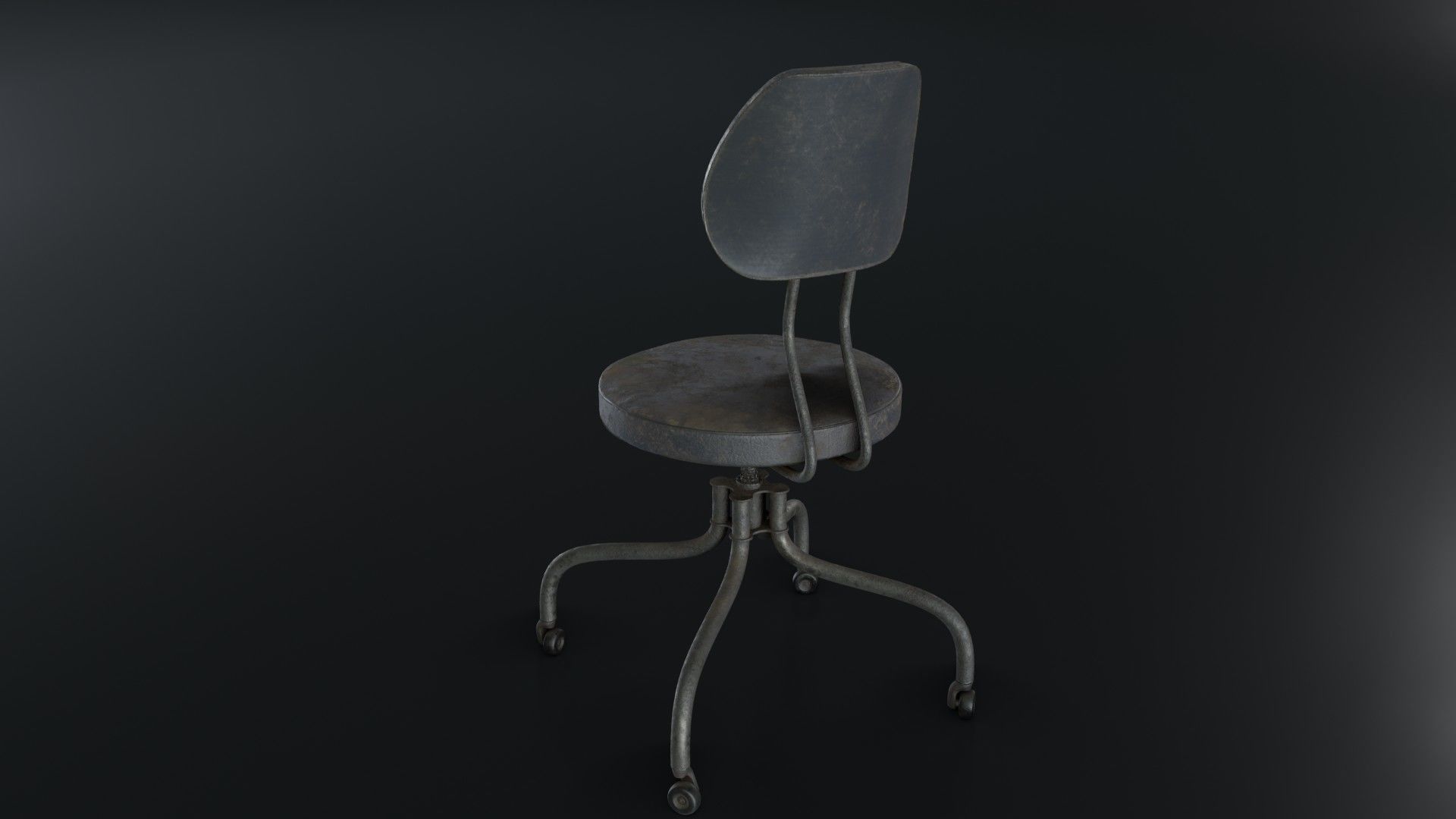 Old Dirty Office Chair 05 Low-poly 3D model_12
