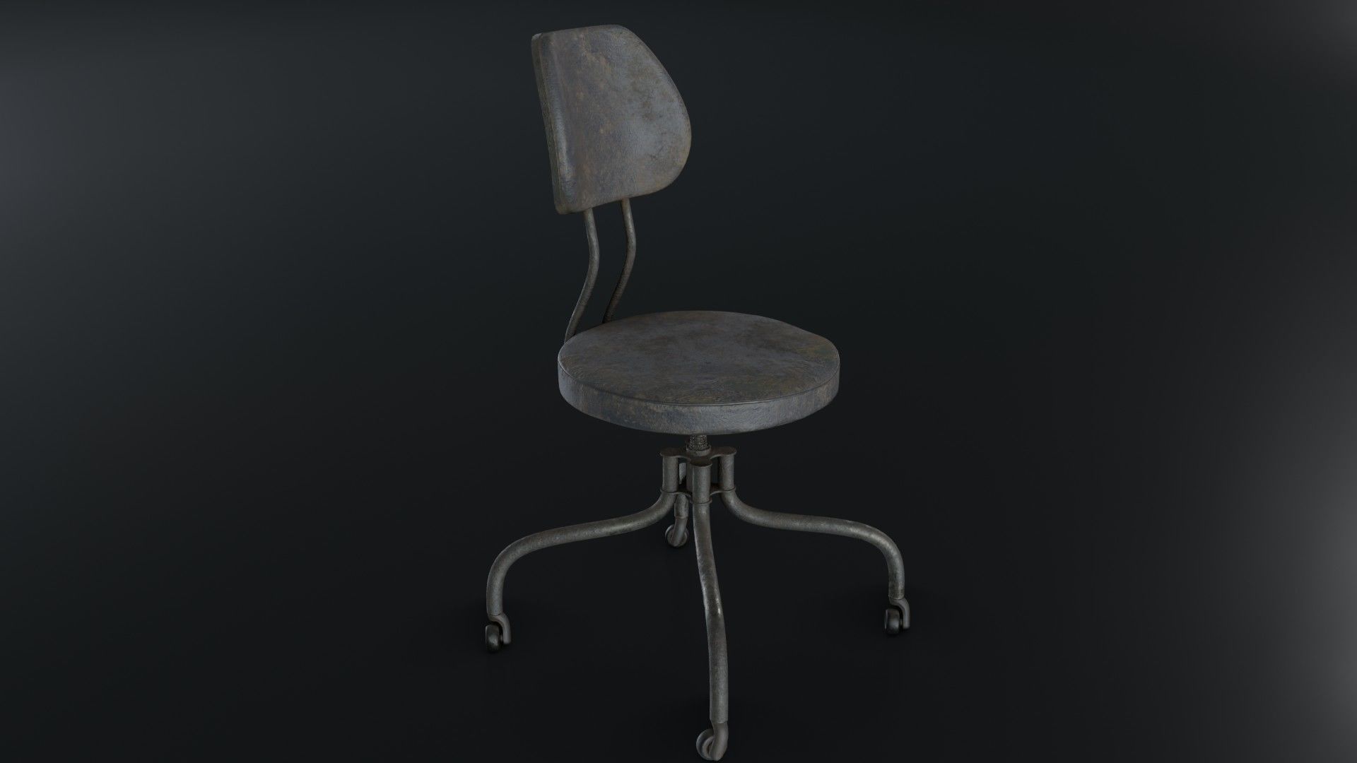 Old Dirty Office Chair 05 Low-poly 3D model_27