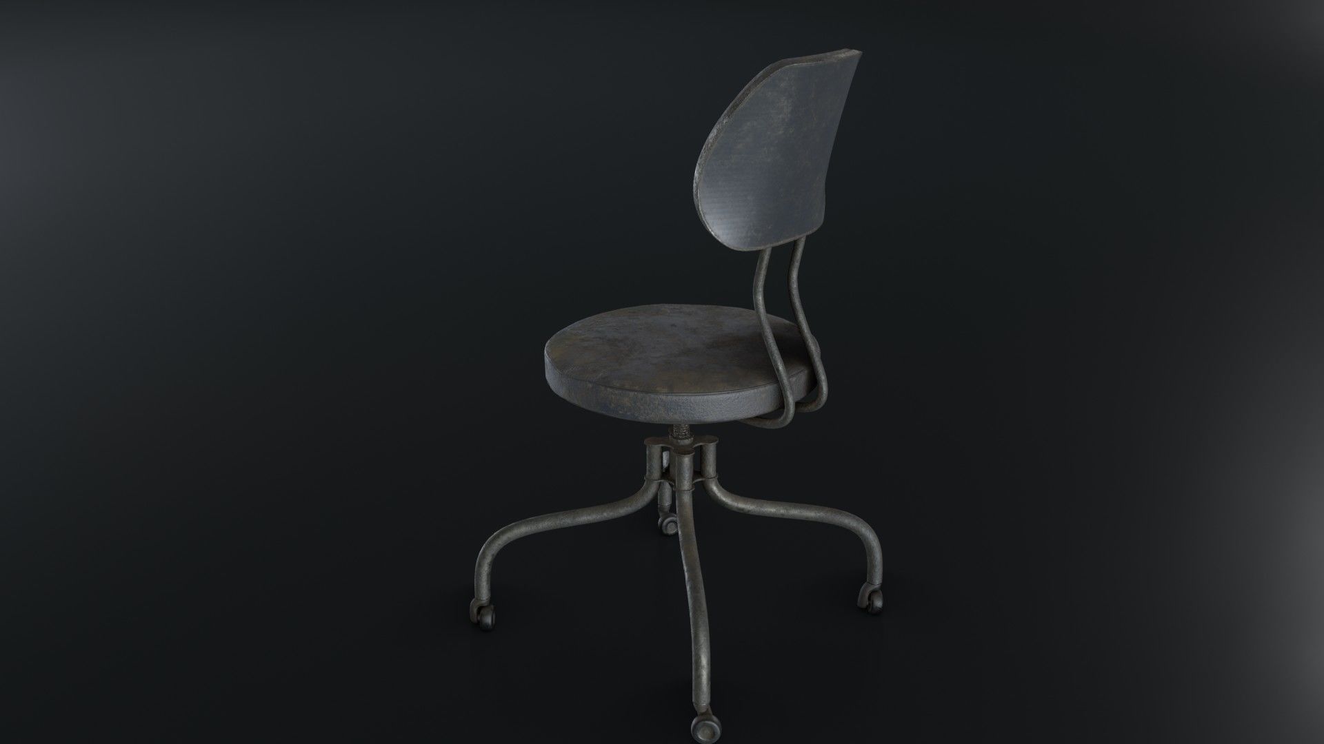 Old Dirty Office Chair 05 Low-poly 3D model_10