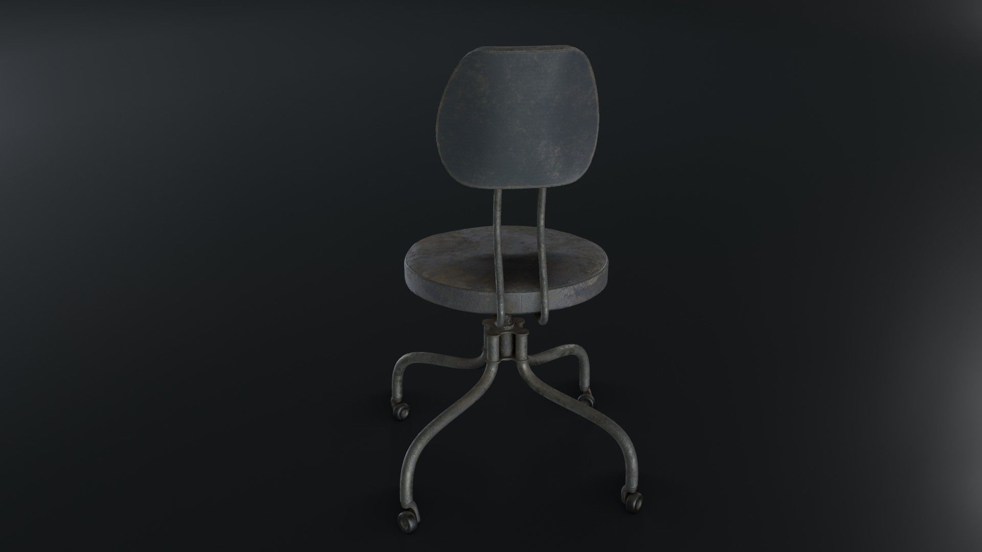 Old Dirty Office Chair 05 Low-poly 3D model_14
