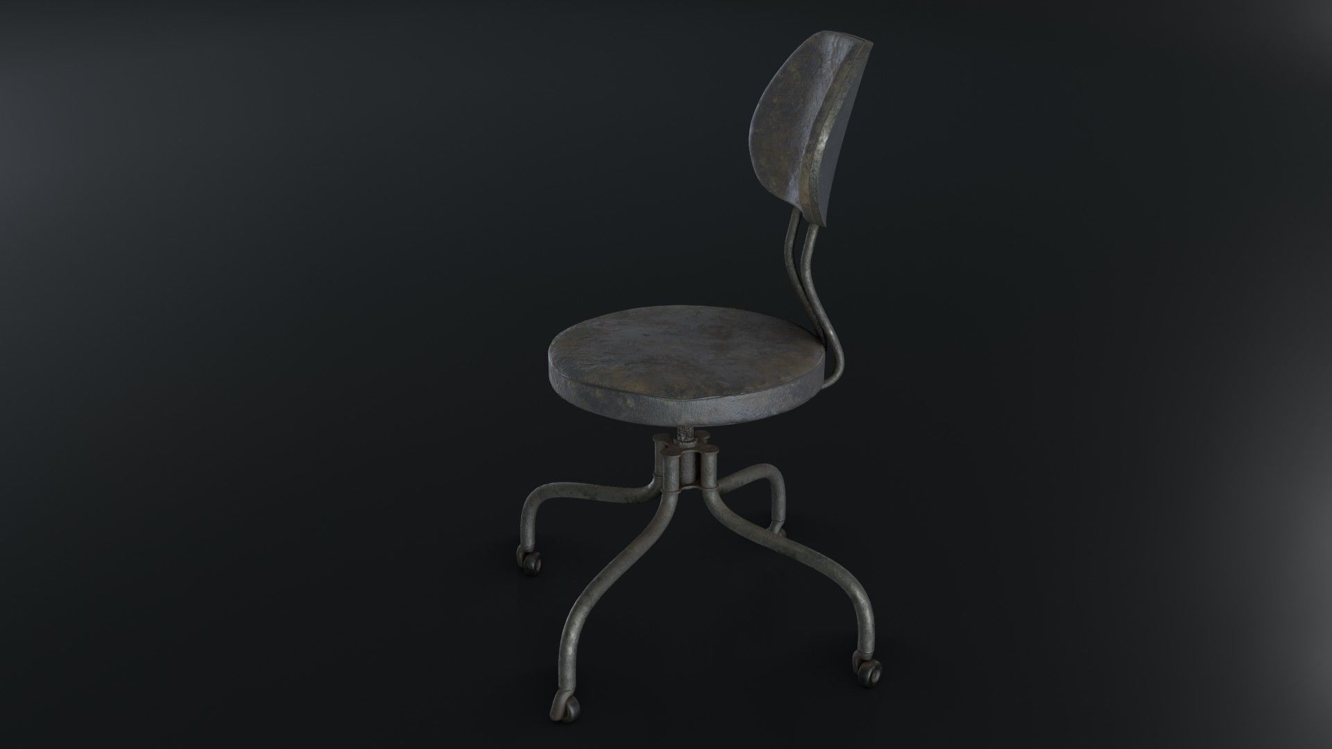 Old Dirty Office Chair 05 Low-poly 3D model_5