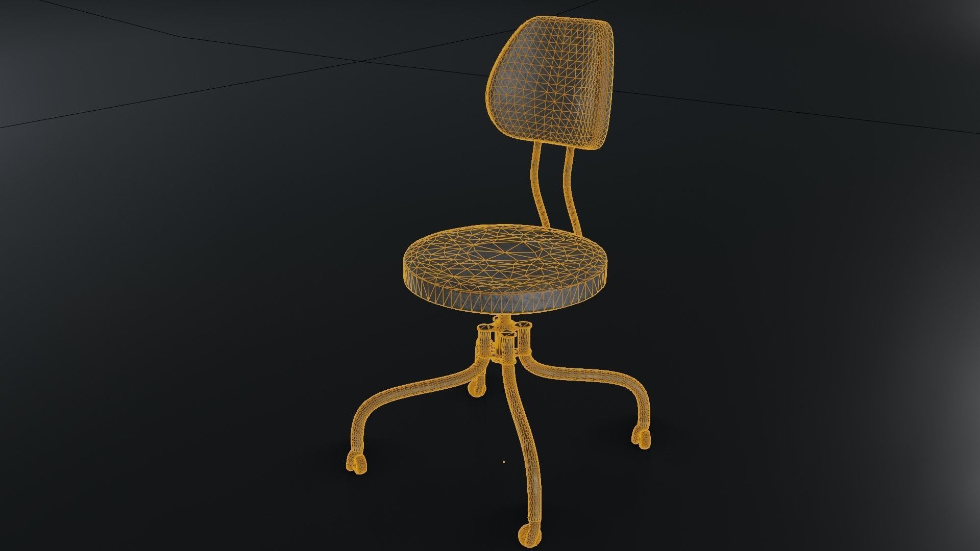 Old Dirty Office Chair 05 Low-poly 3D model_36
