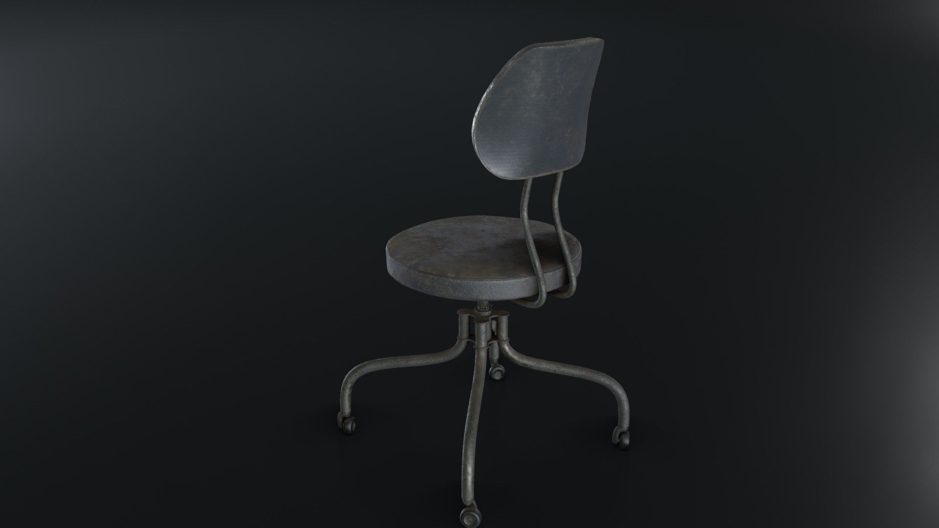Old Dirty Office Chair 05 Low-poly 3D model_11