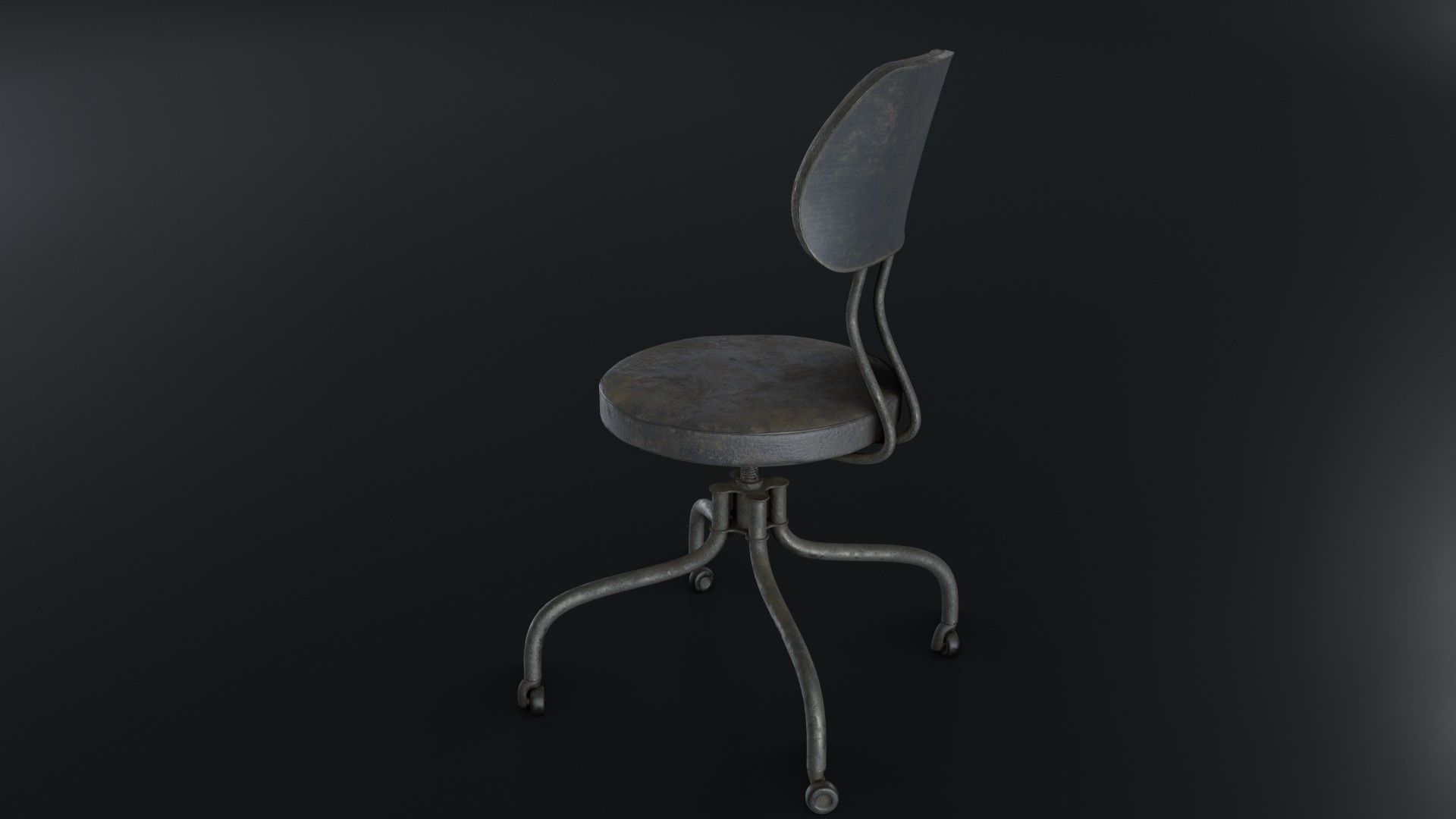 Old Dirty Office Chair 05 Low-poly 3D model_9