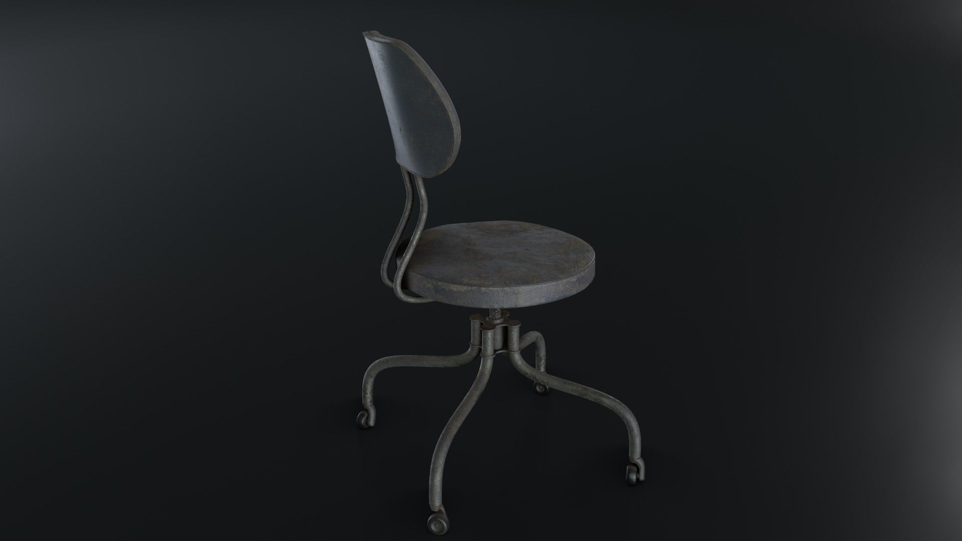 Old Dirty Office Chair 05 Low-poly 3D model_21